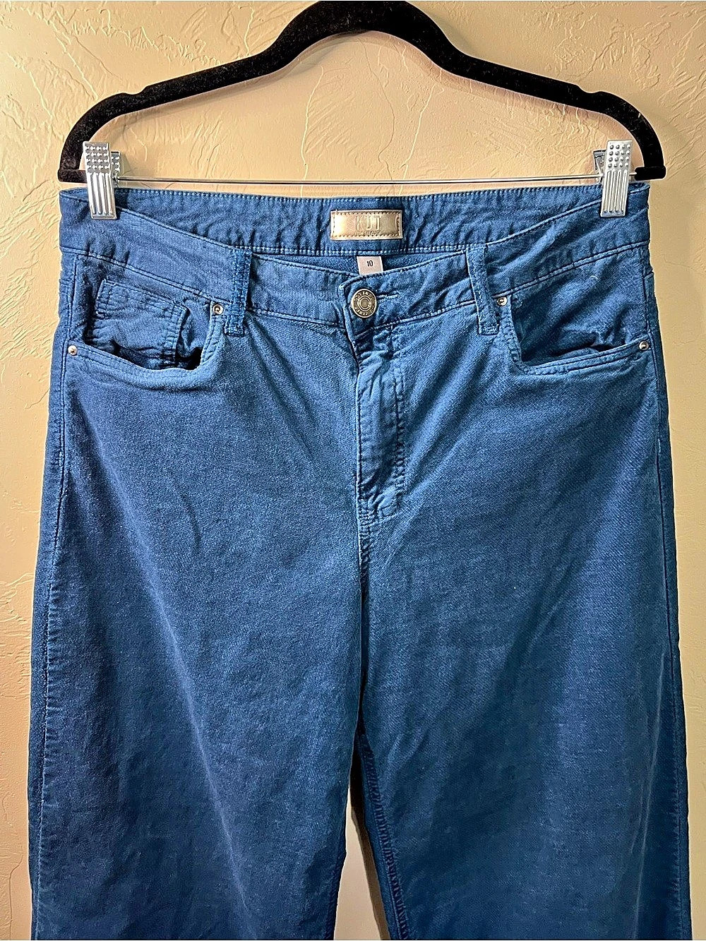 Kut From The Kloth Jean High Rise Wide Leg Elba Blue Corduroy Pants - Picture 3 of 11